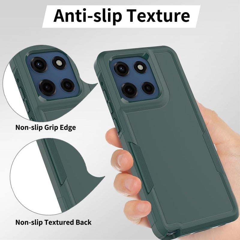 yuanming for Moto G Stylus 5G 2025 Case,[Military Grade Drop Tested] with Screen Protector,Dual Layer Protective Heavy Duty Cell Phone Cover Non-Slip Shockproof Case for Motorola G Stylus 5G 2025 (Dark Green) - Image 5